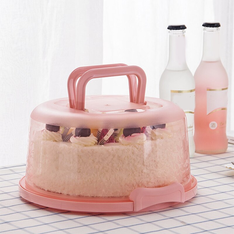 Portable Cake Storage Box Round Birthday Cake Box Kitchen Wedding Baking Container YE