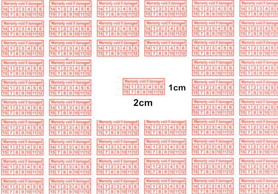 Factory Direct 500pcs/lot Universal Warranty sealing label sticker void if damaged, 20/21 years and months, 2x1cm