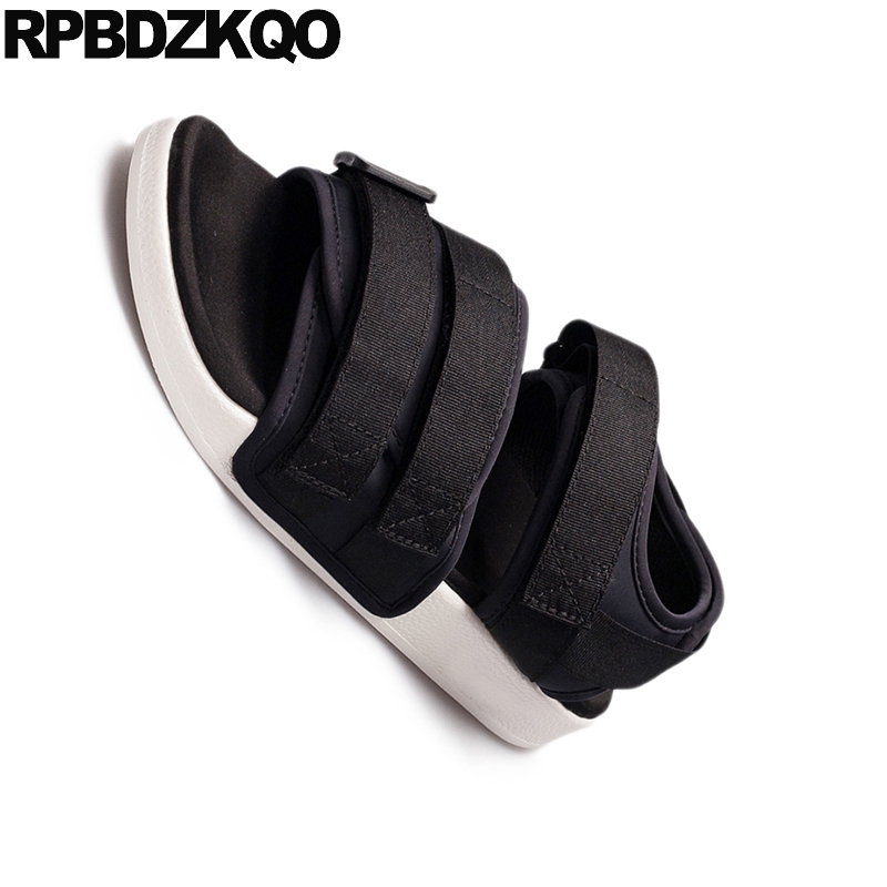 Schoenen zwarte sneakers mode ademende heren sandalen zomer outdoor riem platte sport blauw casual inheemse open teen