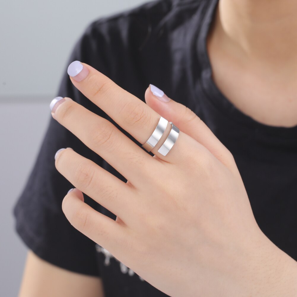 Unift regolabile in acciaio inossidabile aperto lucidato anello a spirale per le donne stile semplice gioielli di moda accessori minimalisti regali