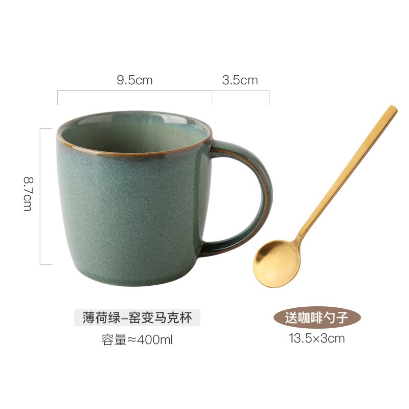 Tasse à café rétro créative, en céramique, Simple, pour le petit déjeuner, pour le lait, l'avoine, l'eau, le thé, G070: 7