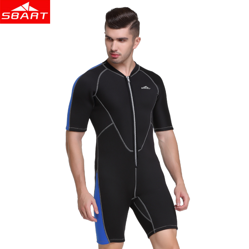 SBART 2mm Neoprene Wetsuits Men Women's Swimming Wet Suits One-Piece Thicken Swimsuit Short Sleeve Deep Diving Surfing Wetsuits