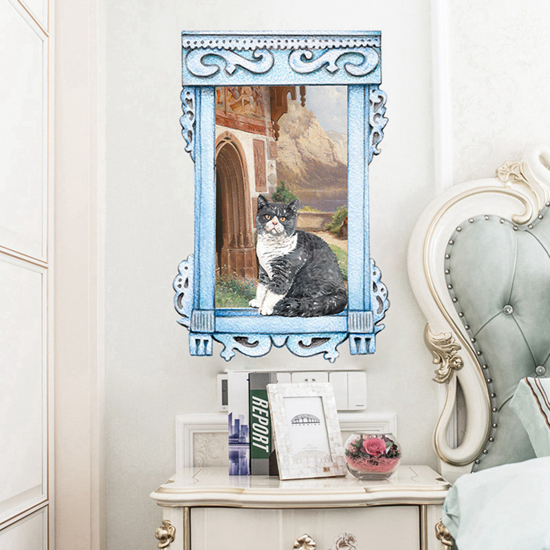 Cat Wall Sticker Porta Maniglia Interruttore Presa Presa Wall Sticker Decalcomania del Vinile Murale Decorazione Domestica Presa di Corrente Camera dei Bambini Stanza dei Bambini vivaio