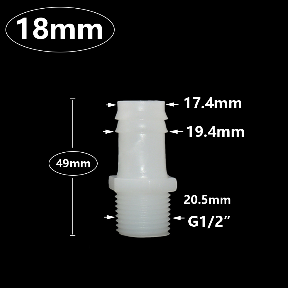 Männlich 1I2 Zoll bis 4/6/8/10/12/14/16/18/20 mm Kunststoff Schlauchtülle Anschluss PVC Wasser Rohrverschraubungen Koppler: Lila