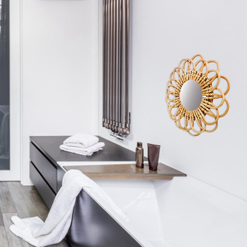 40cm Wall Mirror Rattan Space-Saving Beautiful Dec... – Grandado