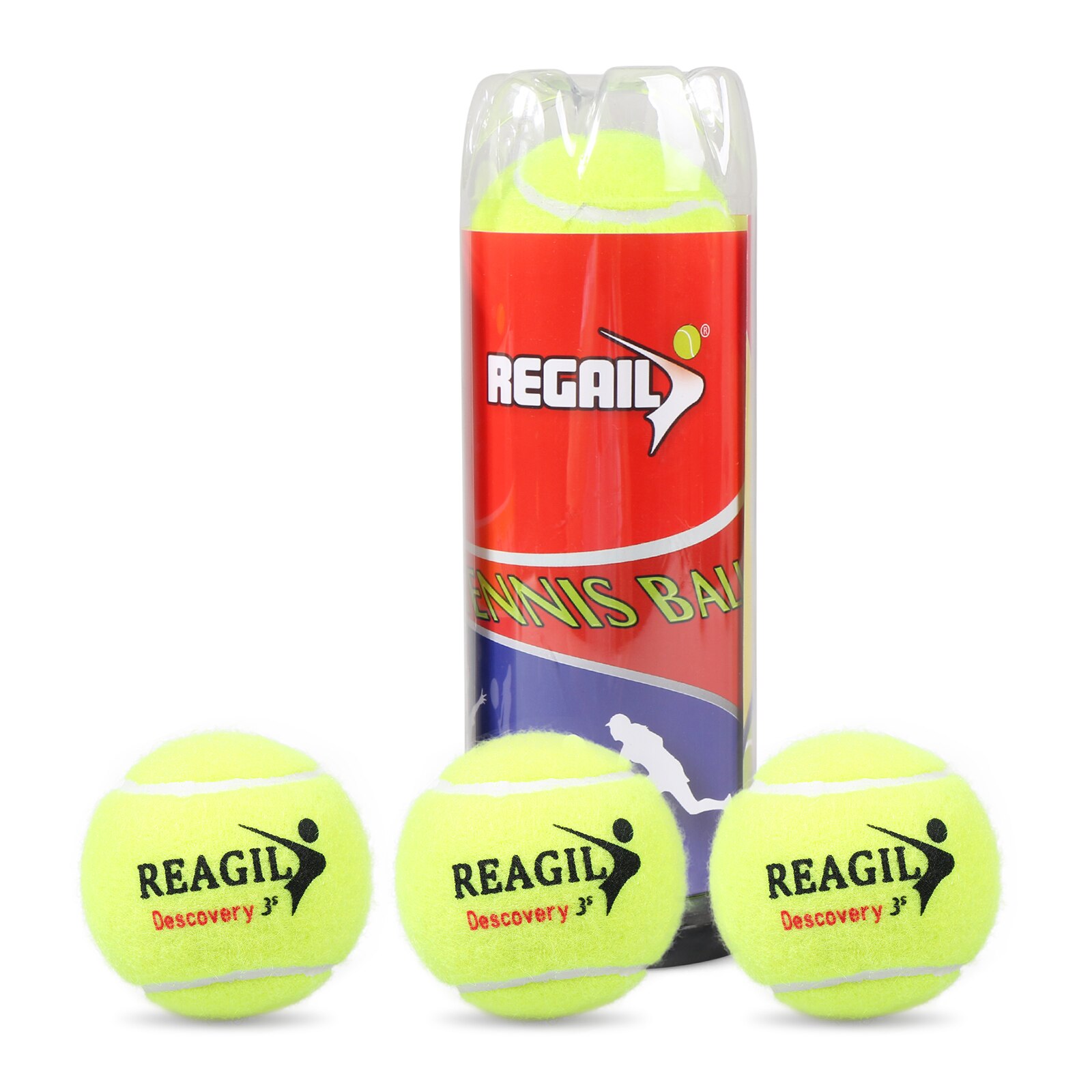 3- pack forsterket gummi tennisball støtdemper høy elastisitet slitesterk treningsball for klubber skoletrening