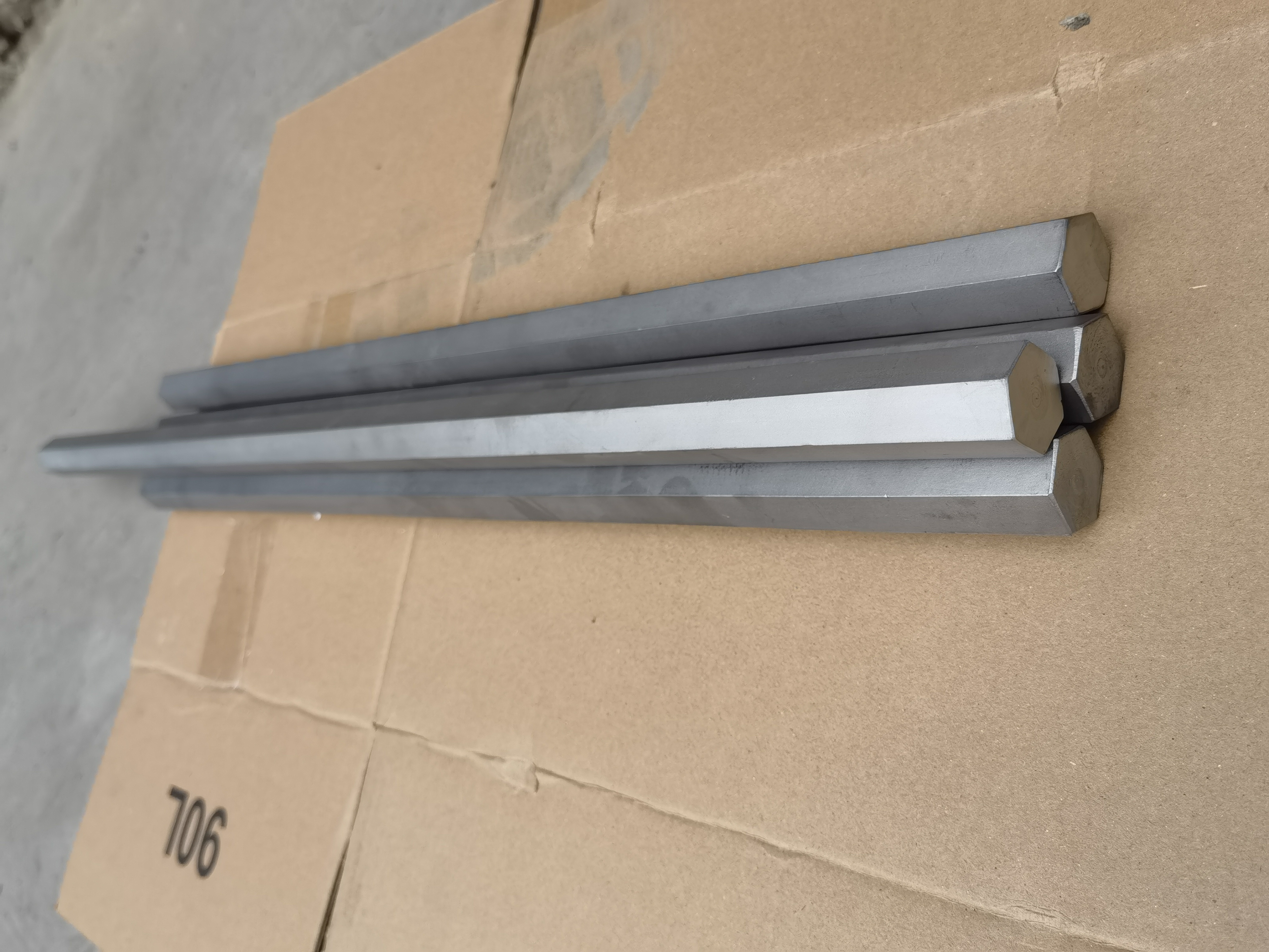 4Pcs Gr2 Titanium Hex Bar Rod Pickling Cold Drawn Bright Surface 8×500mm Hexagonal Rods for Various Processing