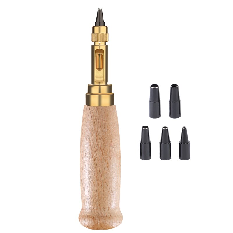 Nonvor-Punzón automático de cuero para reloj, herramienta de artesanía, rotativa silenciosa reemplazable, punzón, tornillo, punta de taladro: Type 2