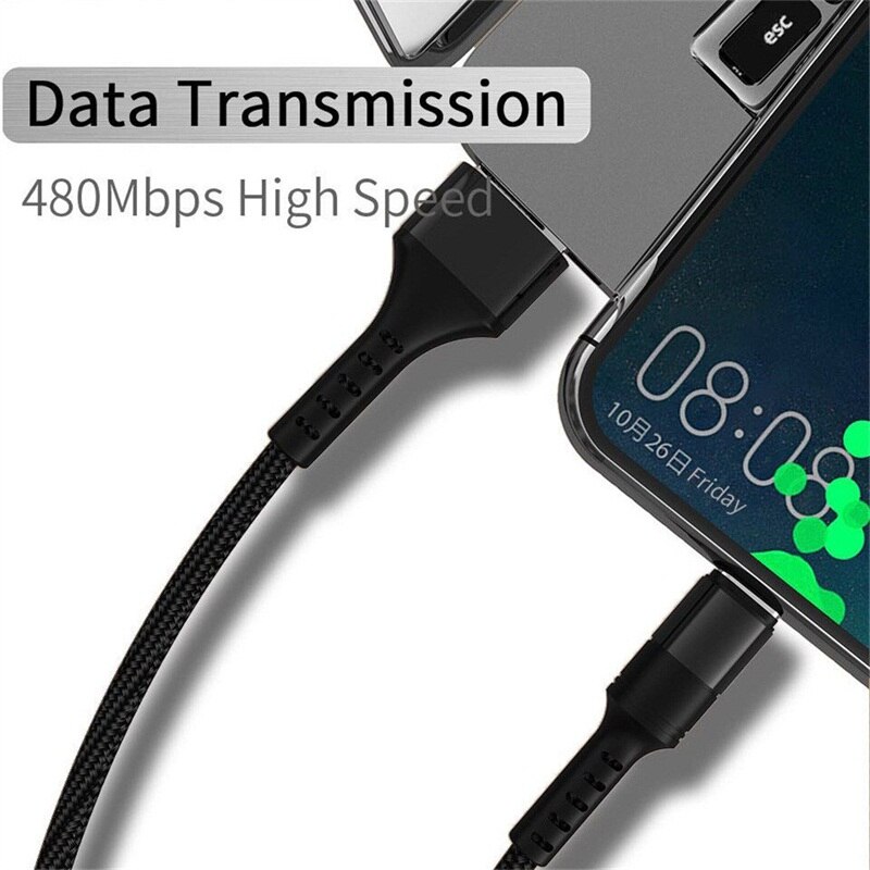 Micro USB Cable & Type C Cable 5A Fast Charging for Samsung Xiaomi Mobile Phone Data Cable Type-C for Xiaomi Redmi Note 8