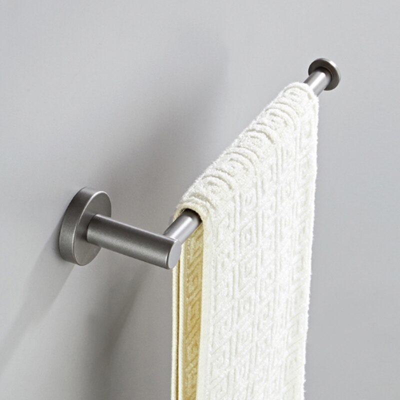 Ensemble d'accessoires de salle de bain gris en laiton, porte-brosse, rouleau de papier toilette, étagère à serviettes, douche, porte-savon mural, support pour sèche-cheveux: towel ring bar