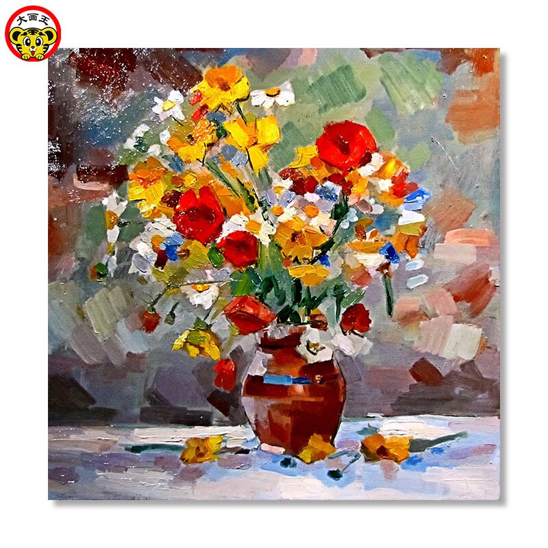 painting by numbers art paint by number DIY digital painting European oil painting flower plant flower painting fill color livin