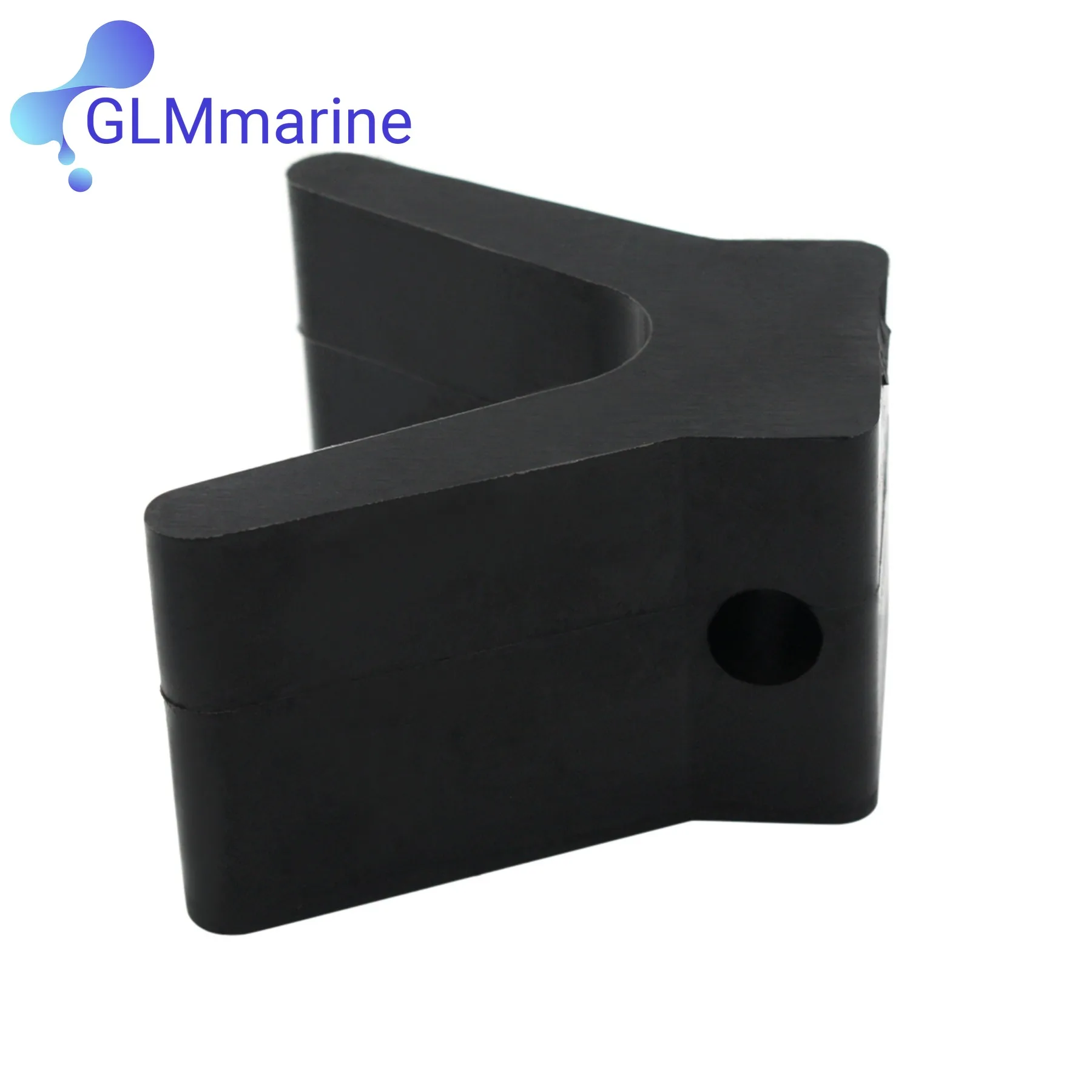 2 Pcs V Bow Stop Roller Boat Trailer Rubber Bow Stop V-Block Black 2-Inch By 2-Inch with 3/8" Hole