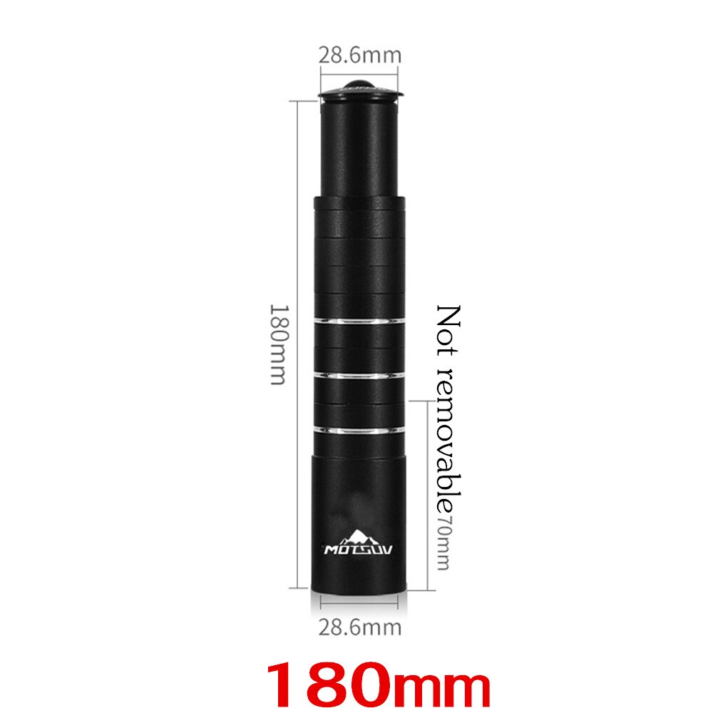 MOTSUV Bicycle Fork Stem Extender Bike 28.6mm Handlebar Rise Up 115/180mm/210mm Adapter Aluminum Alloy Cycling Height Increased: 180MM