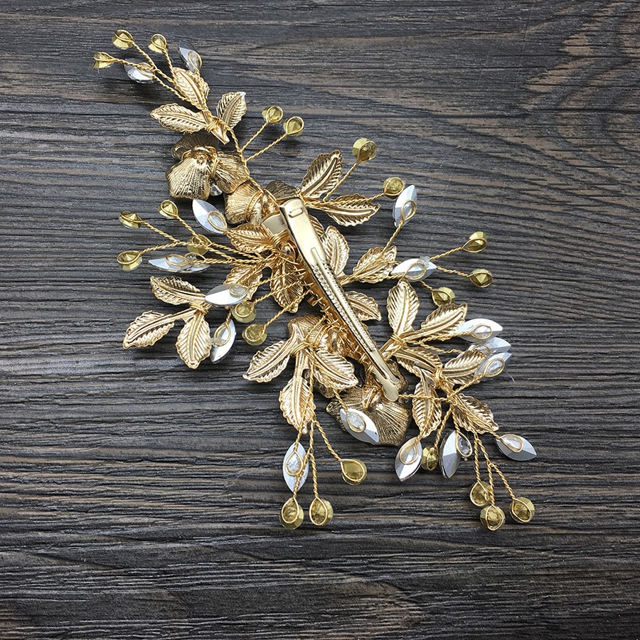 Różbyć winnym złoto kryształ górski stop kwiatowa robić włosów szpilki robić ślubnej kryształowej spinki robić włosów panna młoda nakrycia głowy ślubne akcesoria robić włosów