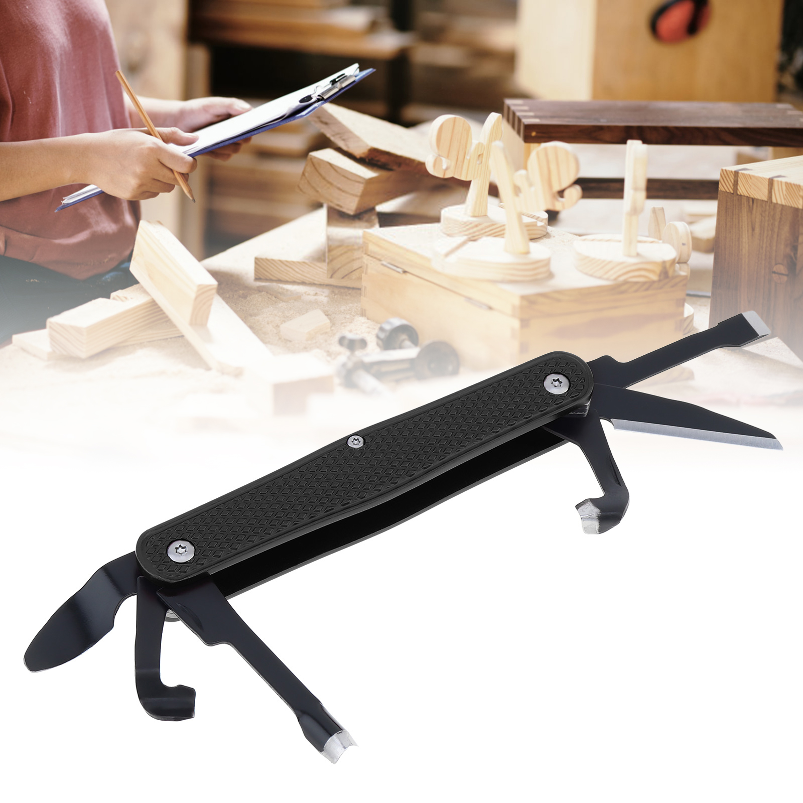 Wood & SK5 MultiTool Portable Folding Pocket Cutter Right Handed Whittling Cutter Tools For Camping/Home Furnishing