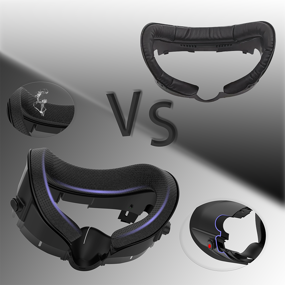 Gezichtsinterface gezichtsbedekking voor Meta Quest 3 VR met anti-licht neuskussentje PU lederen gezichtskussen voor Meta Quest 3-accessoires