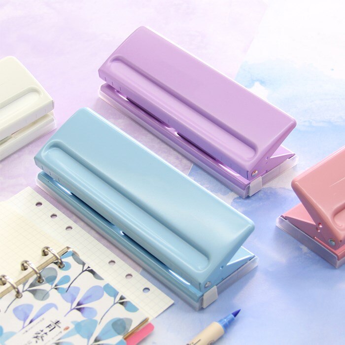 Perforator Metal 2/4/6 Hole Punch Pink Craft Puncher Paper Cutter Adjustable DIY A4 A5 A6 Loose-Leaf Punch Scrapbooking Statione