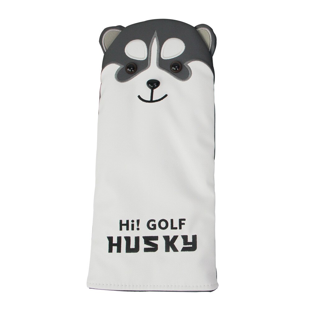 1Pc Golf Club couvre-chef belle Husky Golf bois Club têtes couverture dessin animé Animal #1 #3 #5 PU cuir couvre-chef anti-poussière couvertures: Model 1