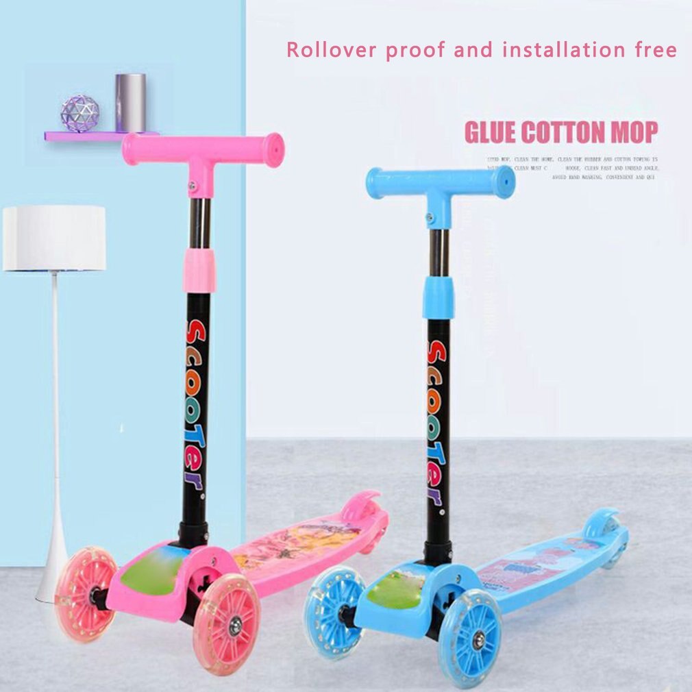 Indoor And Outdoor Children's Scooter Folding Children's Scooter 2-8 Years Old Three-wheel Flashing Skateboard Swing Car