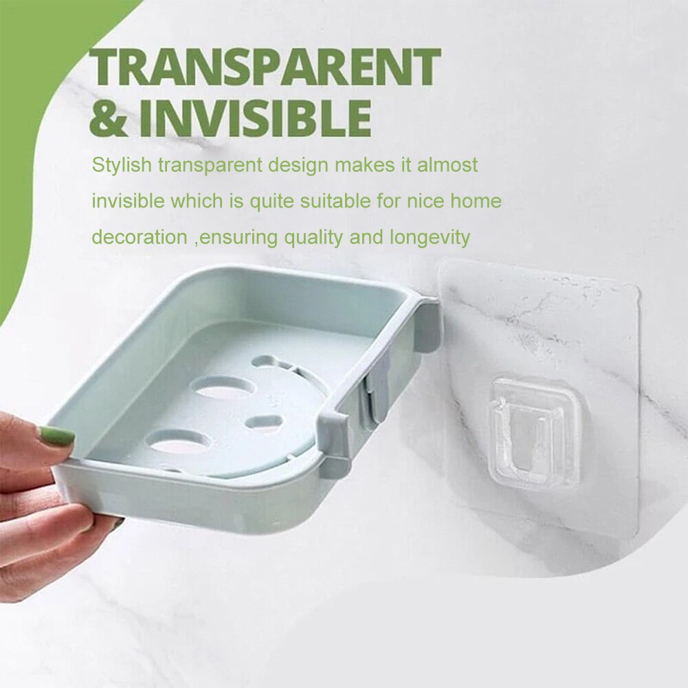 10 Pcs Double-sided Adhesive Wall Hooks Waterproof Oil proof Self Adhesive Hooks Reusable Seamless Hanging Hook Gadget