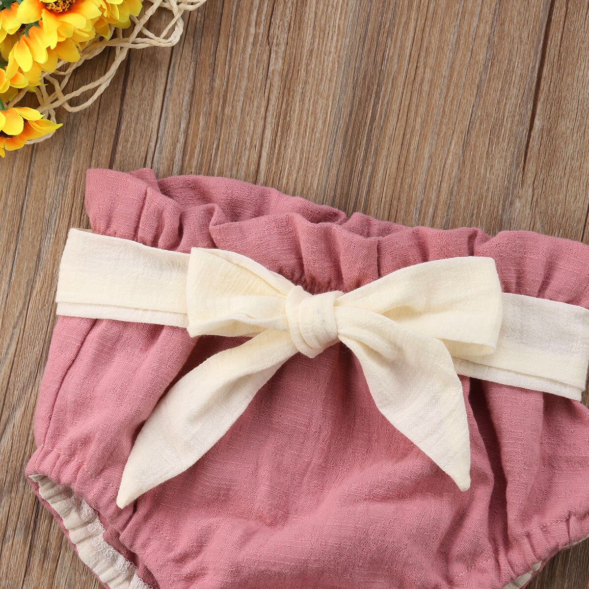 Pantalones cortos bombachos de algodón para bebés, niños y niñas, con lazo