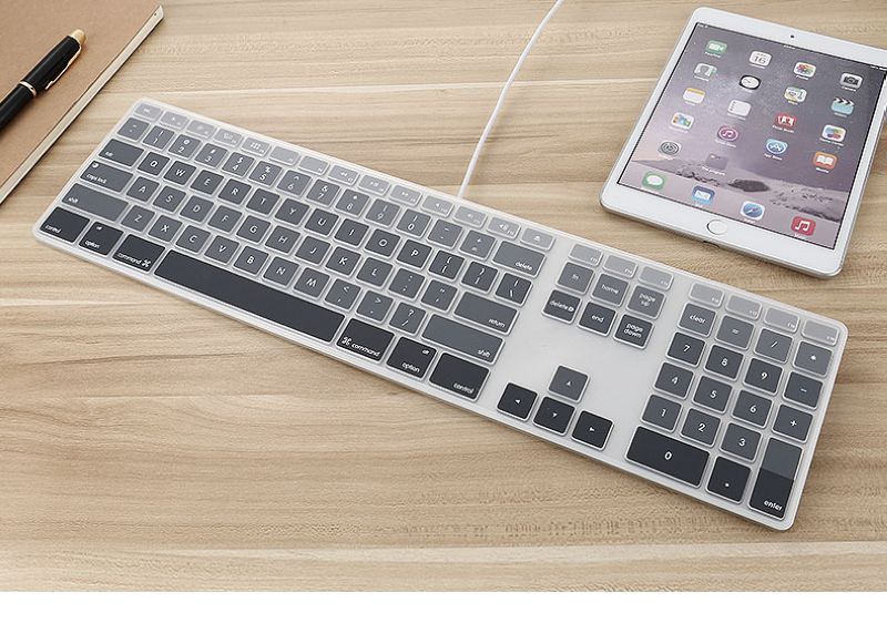 Pour Apple couverture de clavier iMac G6 protecteur de bureau coloré peau de Silicone avec clavier numérique pour Mac G5 peau de protection de la peau: fadegrey
