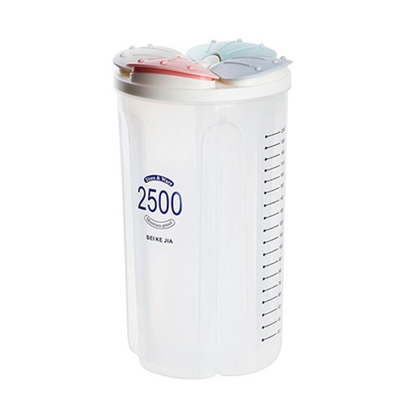 Caja de almacenamiento de alimentos PP, Juego de contenedores transparentes de plástico con tapas para cocina, frascos de botellas de almacenamiento, granos secos, cereales de frutas sellados: 3-compartment