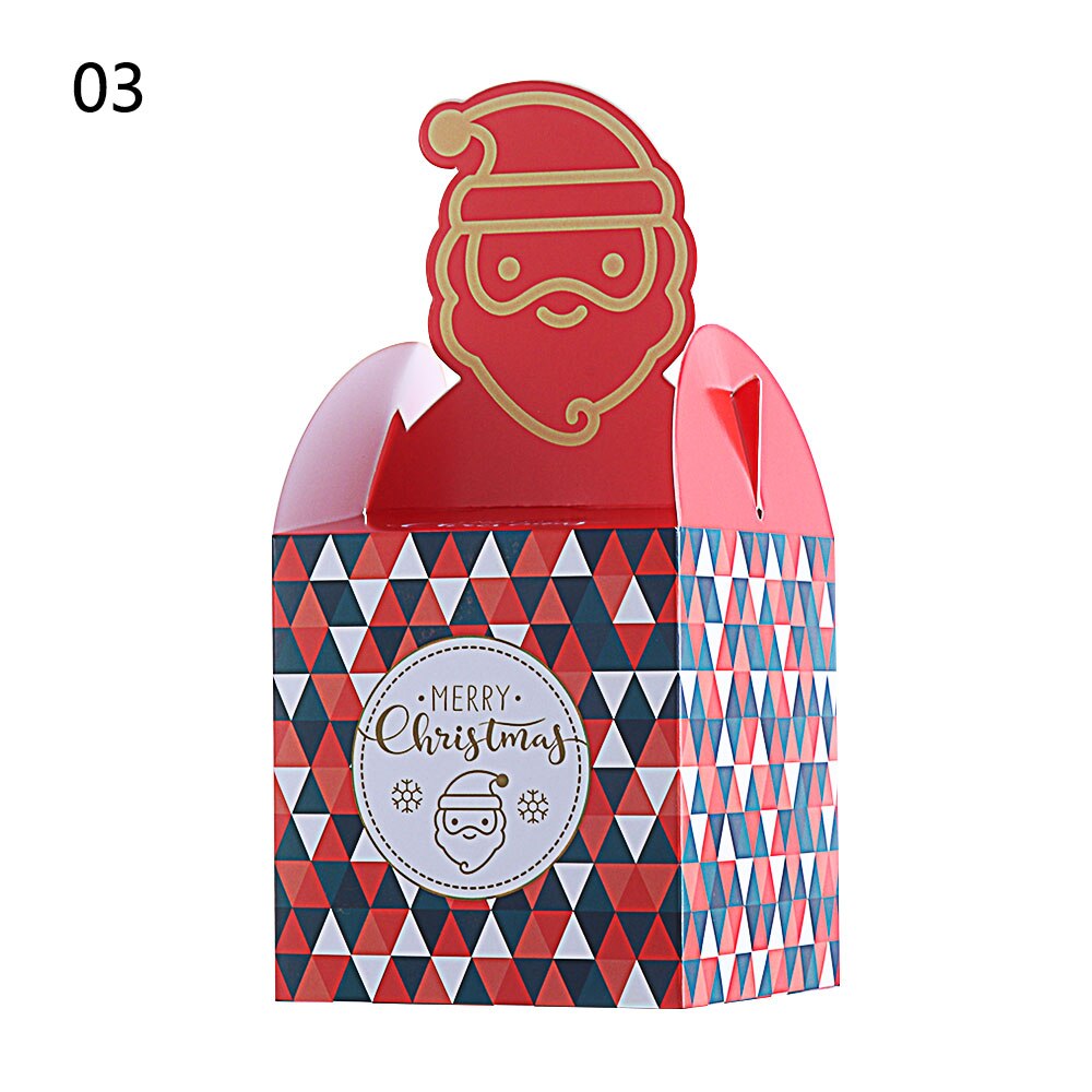 5 stk / sæt glædelig jul slikpose taske juletræskasse papir æblekasse slikpose containerforsyning dekoration: 3