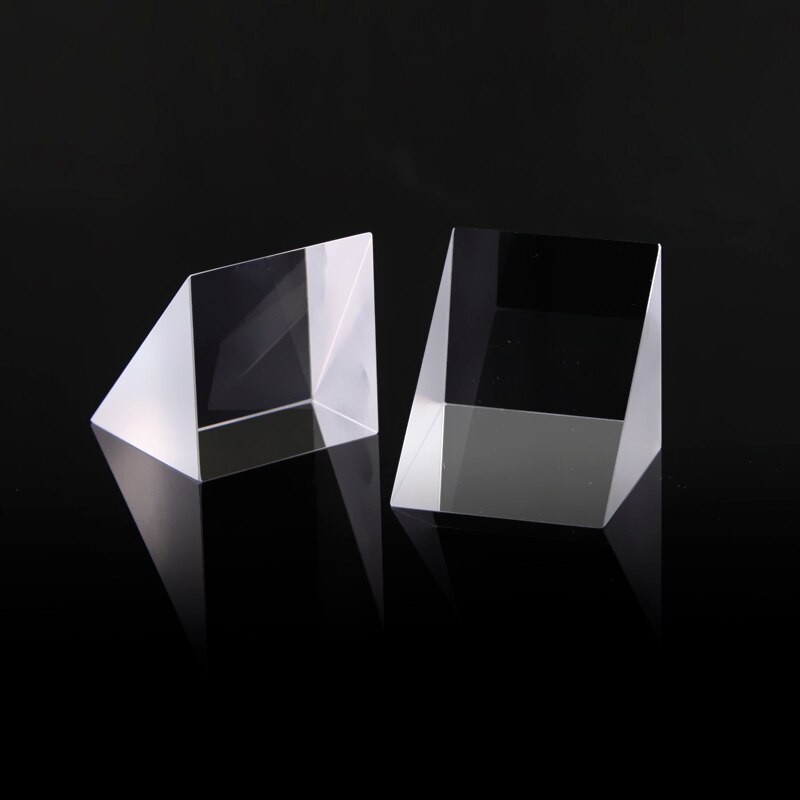Experimentos ópticos de triprisma de ángulo recto para vidrio de arcoíris K9, vidrio óptico de 25x25x25mm
