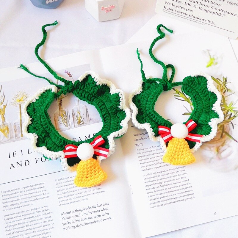 Collar con campana para perro y gato, babero navideño para mascotas, bufanda para gatitos, Collar para cachorros, accesorios para Cosplay, 4 tamaños: Christmas bell 2pcs / M