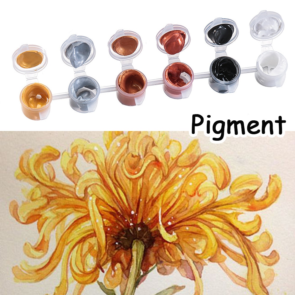 2/4/6 farver til tekstil tegning væg håndmalet skinnende gel maling pigment metallisk farve akryl maling til kunstner kunst tilbehør