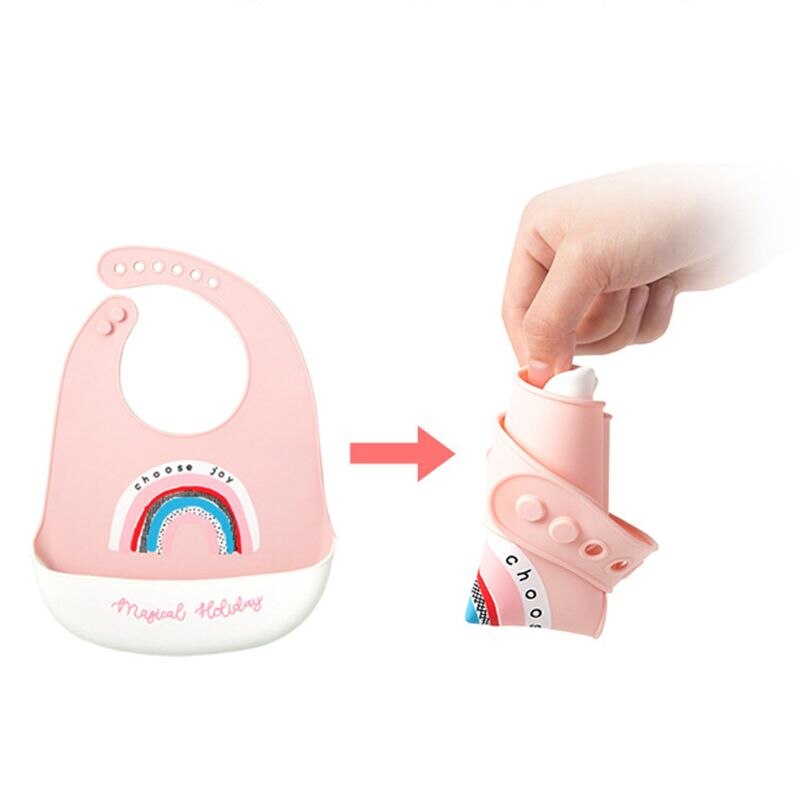 Peuter Baby Feeding Slabbetjes Baby Waterdicht Voedsel Catcher Pocket Zachte Siliconen Feed Speeksel Handdoek