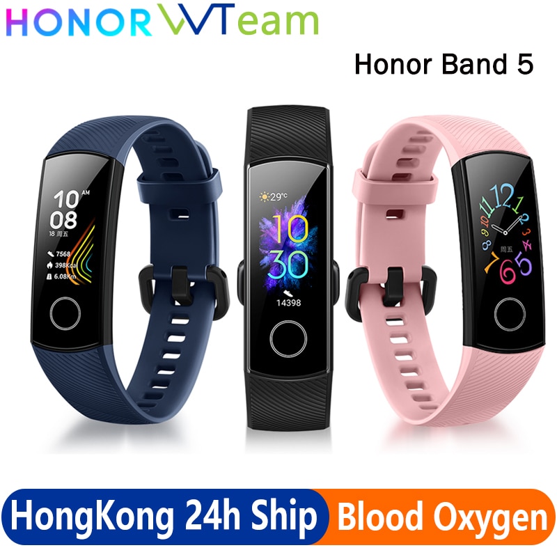 Honor band 5 wereldwijde versie smartband amoled hartslag fitness slaap zwemmen sport bloedzuurstofmeter