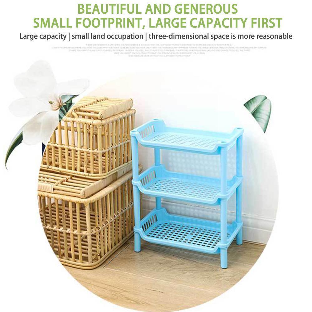 3 Layers Kitchen Organizer Storage Rack Holder Organization Sundries Shelf Assembled Plastic Storage Bathroom H7J7