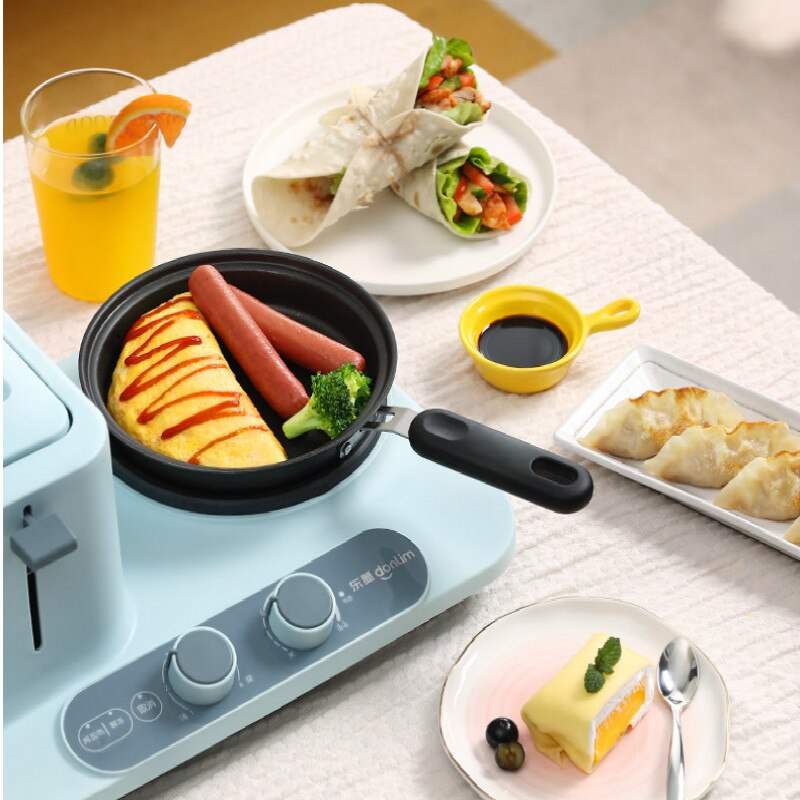 3 in 1 Multi-function Breakfast Machine Household Toaster Electric Bread Toaster with Baking Heating Boiled Egg