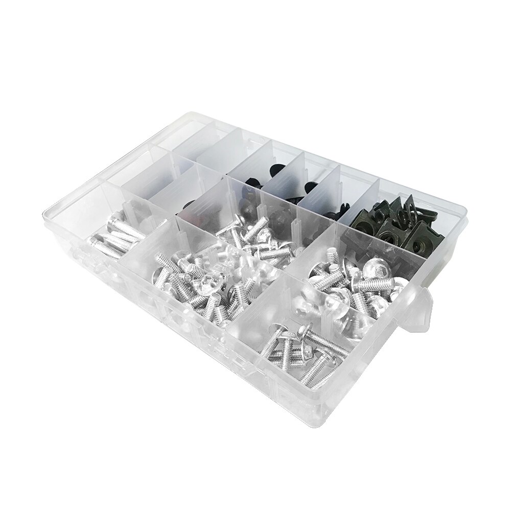 Kit de tornillos de carenado Universal, Clips de sujeción para Suzuki GSXR 600, 750, 1000, 600, 750, 1000, K1, K2, K3, K4, K5, K6, K7, K8, K9, 195/Uds.: Plata