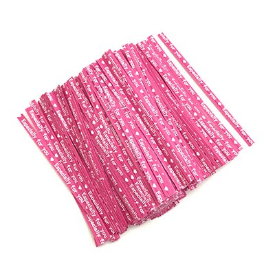 Lot de 500 cravates d'emballage scellées en sachet de bonbons, biscuits, pour emballage de , à faire soi-même, pour fête de mariage, boulangerie, spécialement torsadées, décoration de maison: 500pcs pink