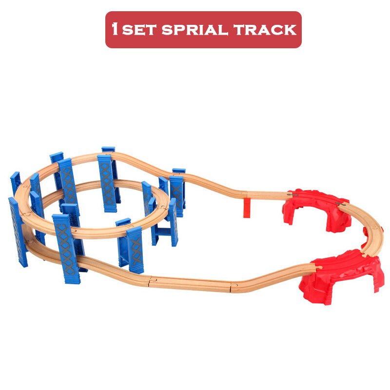 Binari per treni a spirale in plastica accessori per binari ferroviari in legno tutti i tipi tubi per ponti adatti per Biro tutti i marchi binari in legno giocattoli: 1set Sprial Orbitb