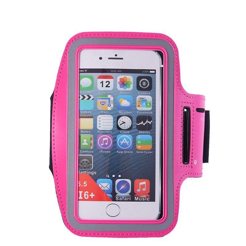 Sport Impermeabile di Sport DELL'UNITÀ di elaborazione Corsa e Jogging Fascia di Braccio Per iphone 6 Plus 7 Più Il 5.5 pollice Del Supporto Del Sacchetto Chiave + Slot Per Casual accessori Custodie: Hot Pink