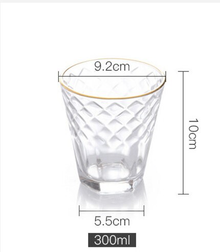 Høj kvalitet guld kant whisky glas krystal kop tazas garrafa vin vasos vidrio bardak verre copas champagne glas bryllup kopper: 01