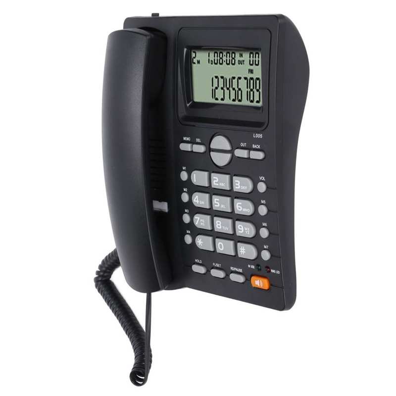 Home Landline Phone Desktop Fixed Wired Telephone with Caller ID Display Mute Redial Function for Home Hotel Office Use