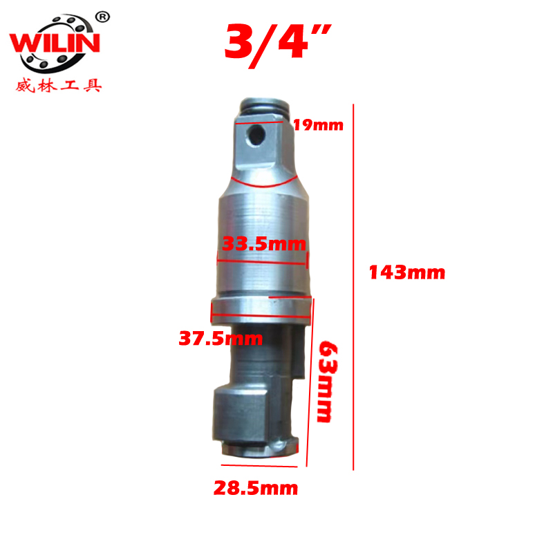 3/4 Pneumatic Impact Wrench Spindle Inch Pneumatic Wrench Tool Strike Shaft Maintenance Accessories Front Axle: 1 PCS NoB