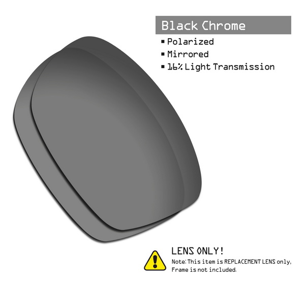 SmartVLT Polarized Replacement Lenses for Oakley Jupiter Squared Sunglasses - Multiple Options: Black Chrome