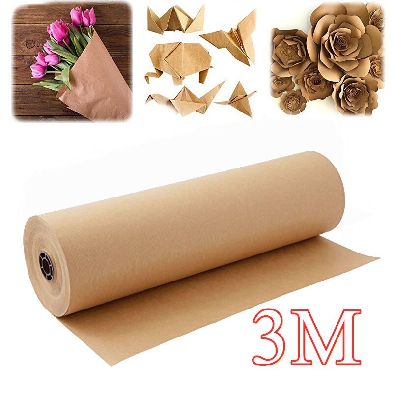 30m Kraft Verpackung Papier Rolle Glatte Braun Recycling Papier für freundlicher kunst Strauß DIY Verpackung Paket Verpackung Handwerk Poster