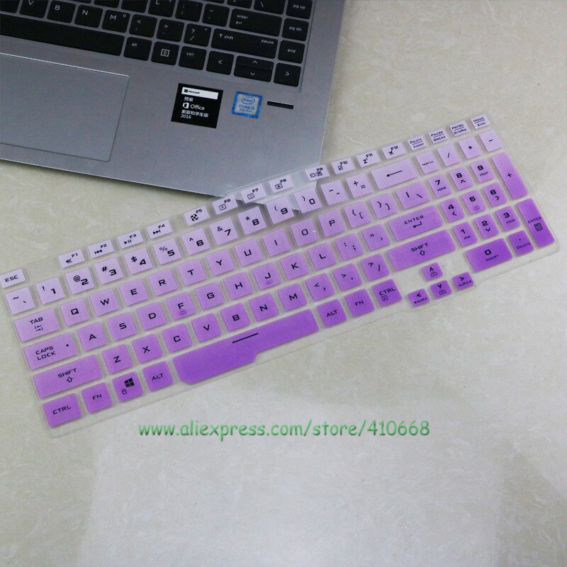 For ASUS TUF Gaming A15 FA506 FA506iu FA506iv Fa506ii / Asus TUF A17 FA706 Fa706ii FA706iu PLUS Laptop Silicone Keyboard Cover: Gradual purple