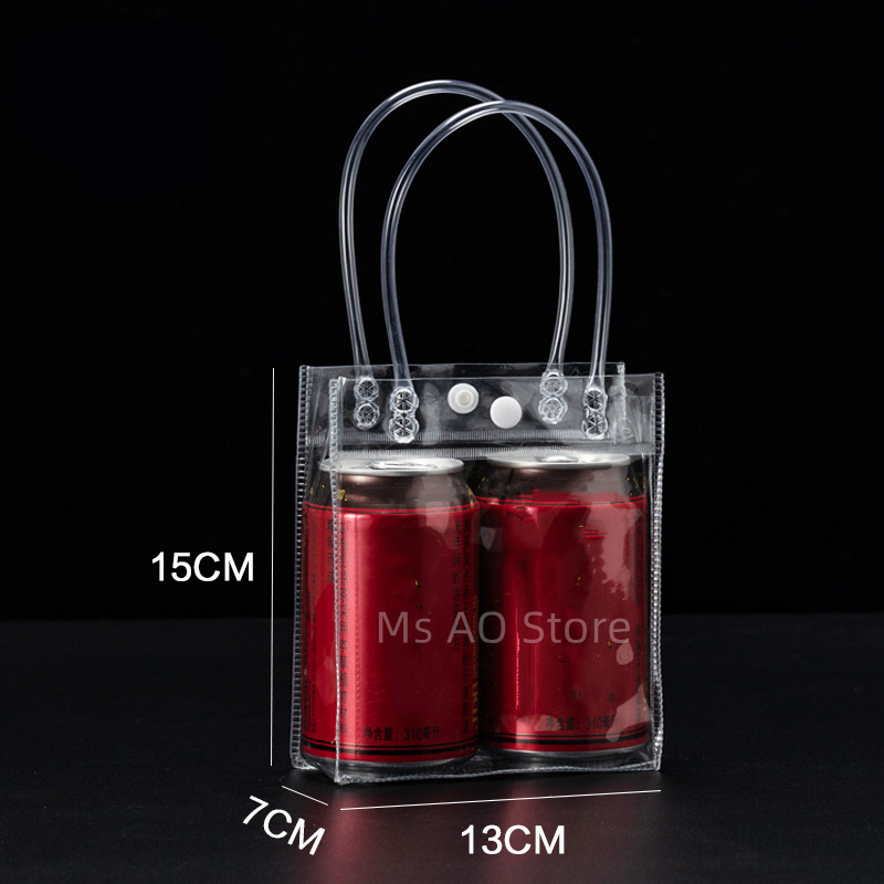 10/20 stks/partij Transparant Zacht PVC Tote Verpakking Zakken met Handlus Doorzichtige Plastic Handtas Cosmetische Tas
