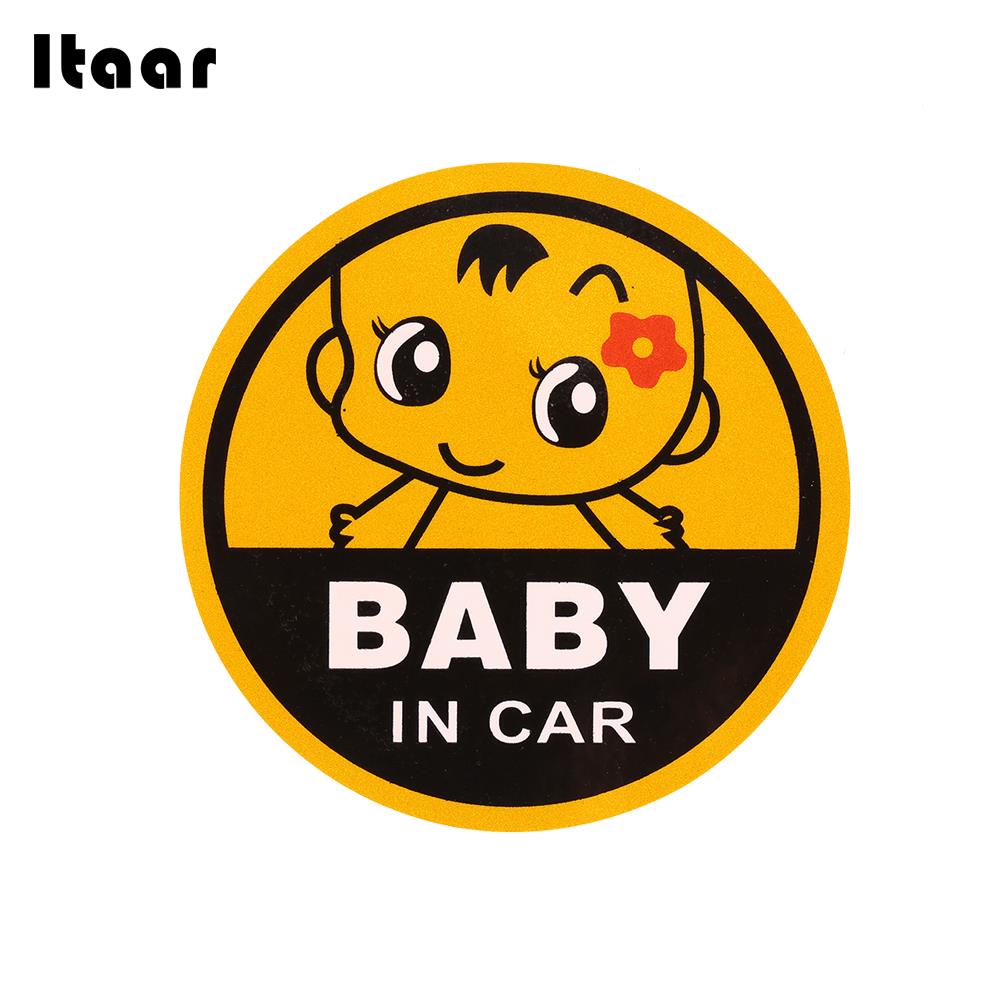Safety Sign Suction Cup Baby Safety Sign Decal Yellow Car Accessories Baby on Board Bright Cartoons Plastic: Black