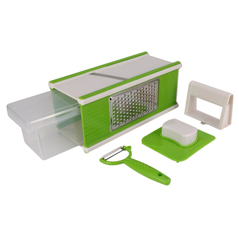 Rivejern multifunktionel 5 in 1 kasse rivejernskærer håndholdt grøntsagsskærer køkkenriver og grøntsagsskræller: Default Title