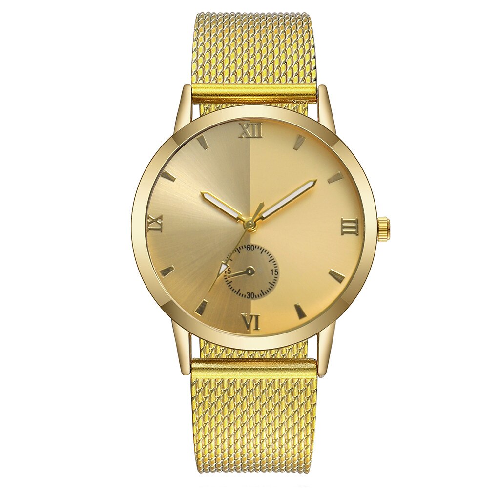 Eenvoudige Zilveren Quartz Horloges Vrouwen Casual Rvs Mesh Band Casual Wild Quartz Armband Polshorloge Feminino: Gold 