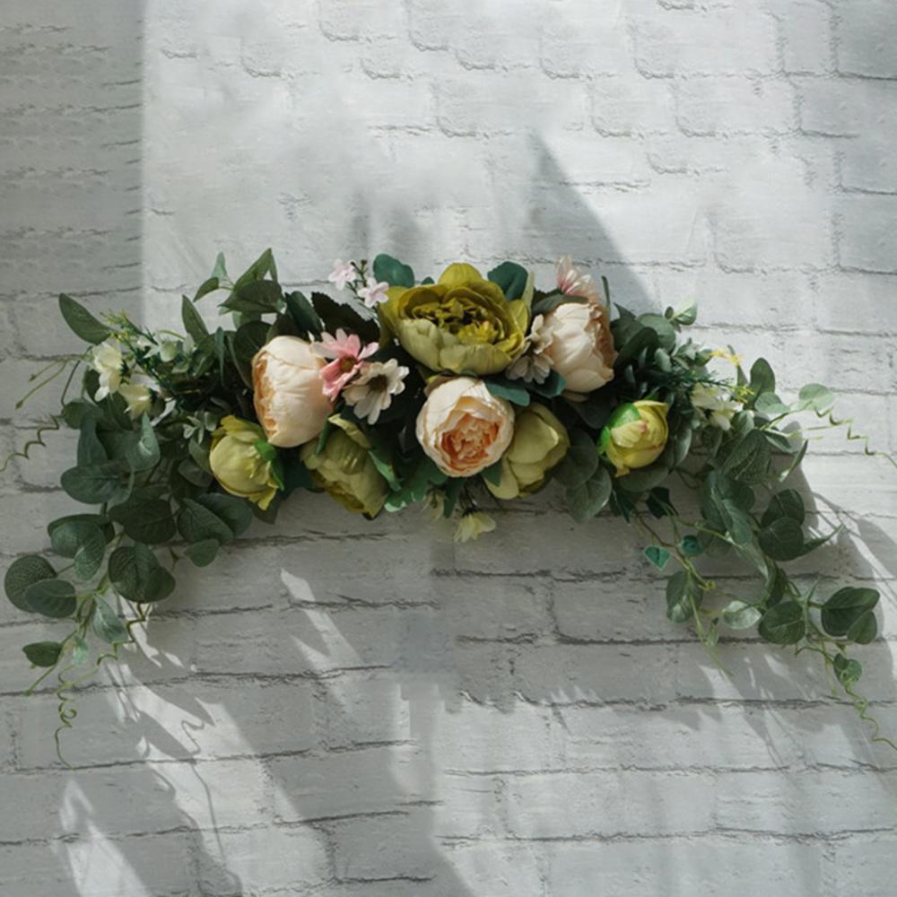 DIY Artificial Wreath Door Threshold Flower Wedding Home Living Room Party Pendant Wall Decor Christmas Garland Rose Peony